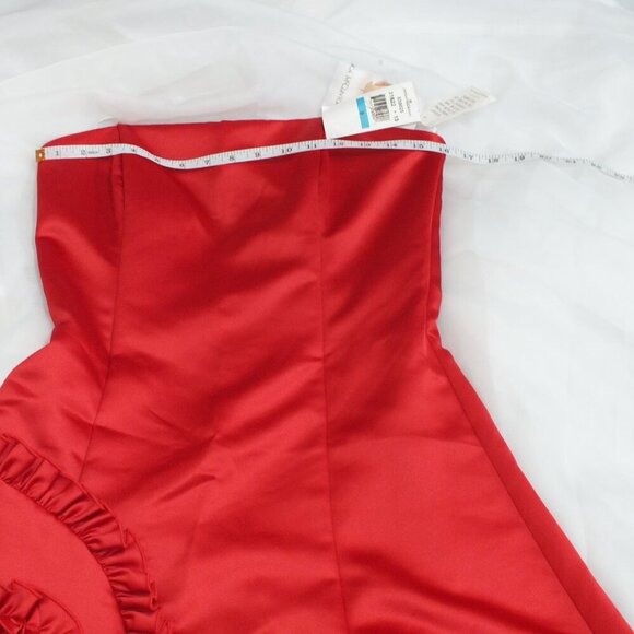 Vintage Jessica McClintock for Gunne Sax Strapless Formal Prom Dress Red 9/10 - Picture 9 of 15